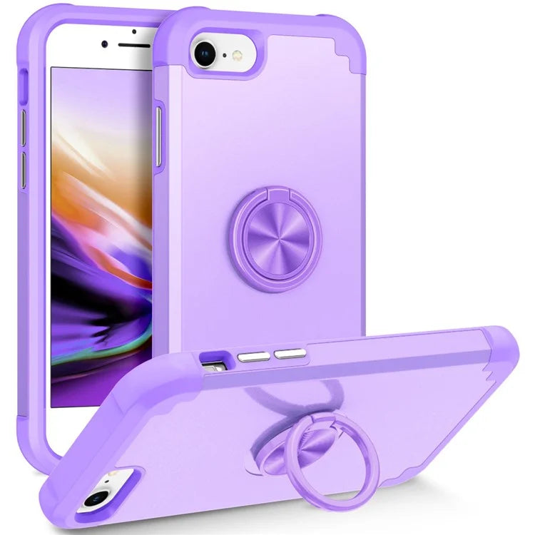 For iPhone 7  /  8  /  SE (2020)  /  (2022) Back Cover with Kickstand PC+TPU Phone Protector Case