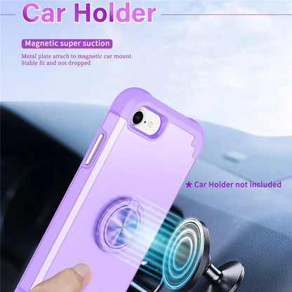 For iPhone 7  /  8  /  SE (2020)  /  (2022) Back Cover with Kickstand PC+TPU Phone Protector Case