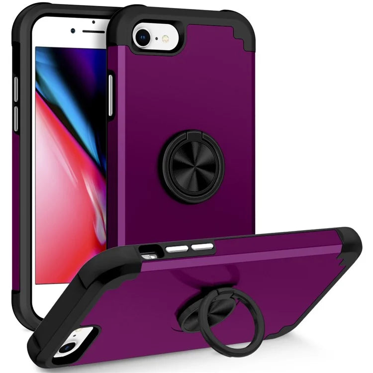 For iPhone 7  /  8  /  SE (2020)  /  (2022) Back Cover with Kickstand PC+TPU Phone Protector Case