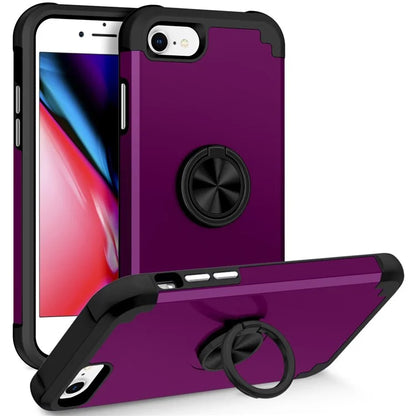 For iPhone 7  /  8  /  SE (2020)  /  (2022) Back Cover with Kickstand PC+TPU Phone Protector Case