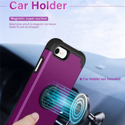 For iPhone 7  /  8  /  SE (2020)  /  (2022) Back Cover with Kickstand PC+TPU Phone Protector Case