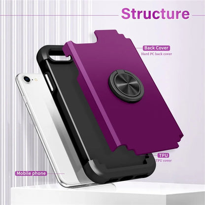 For iPhone 7  /  8  /  SE (2020)  /  (2022) Back Cover with Kickstand PC+TPU Phone Protector Case
