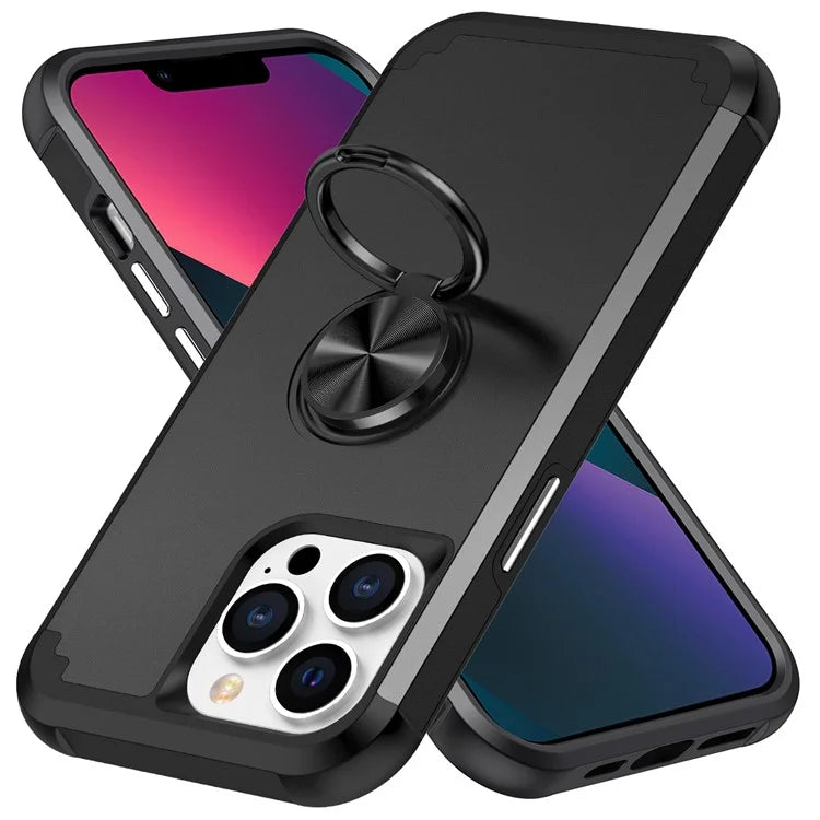 For iPhone 13 Pro Kickstand Case Anti-shock PC+TPU Phone Back Cover Protector