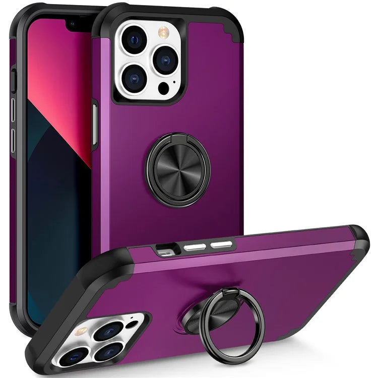 For iPhone 13 Pro Kickstand Case Anti-shock PC+TPU Phone Back Cover Protector