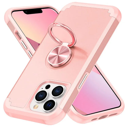 For iPhone 13 Pro Max Back Cover Finger Ring Holder PC+TPU Phone Protective Case