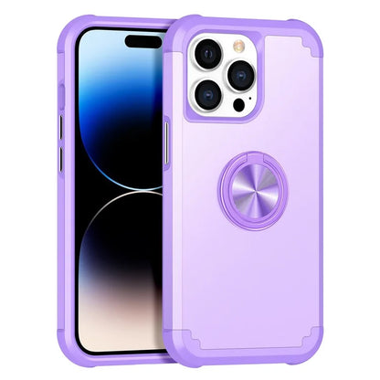 For iPhone 14 Pro Case with Ring Holder PC+TPU Drop-proof Phone Protective Cover