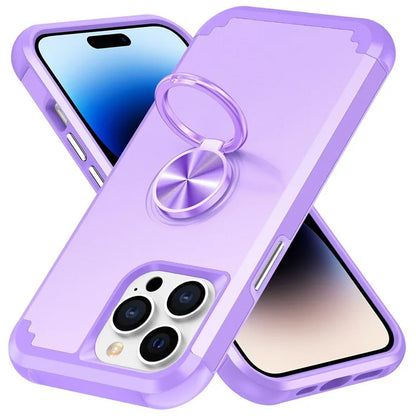 For iPhone 14 Pro Case with Ring Holder PC+TPU Drop-proof Phone Protective Cover