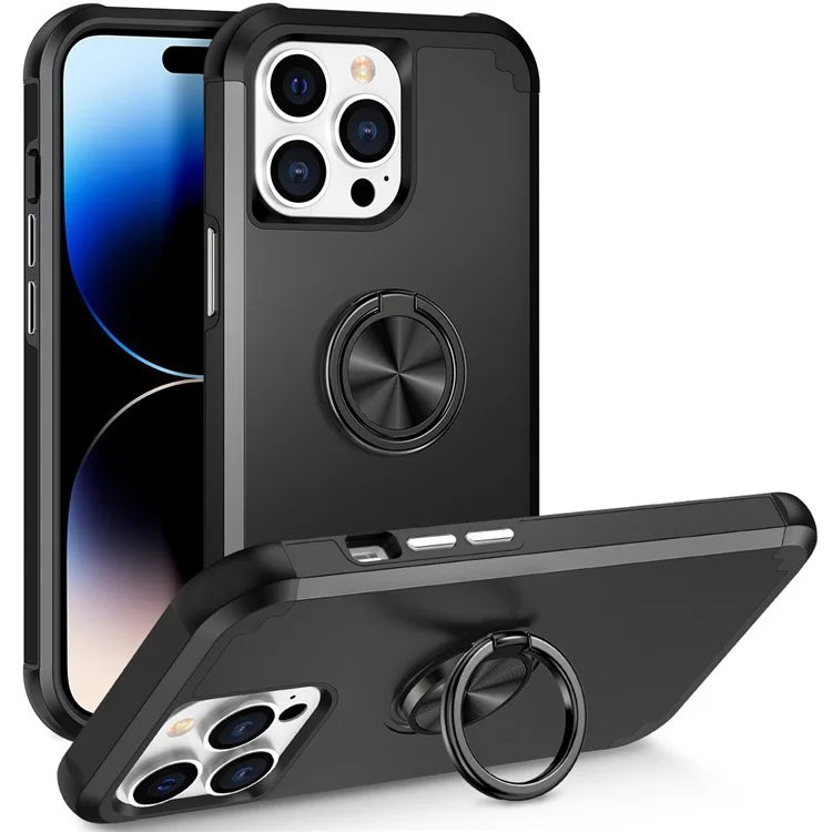 For iPhone 14 Pro Max Cell Phone Case PC+TPU Scratch-proof Back Shell with Kickstand