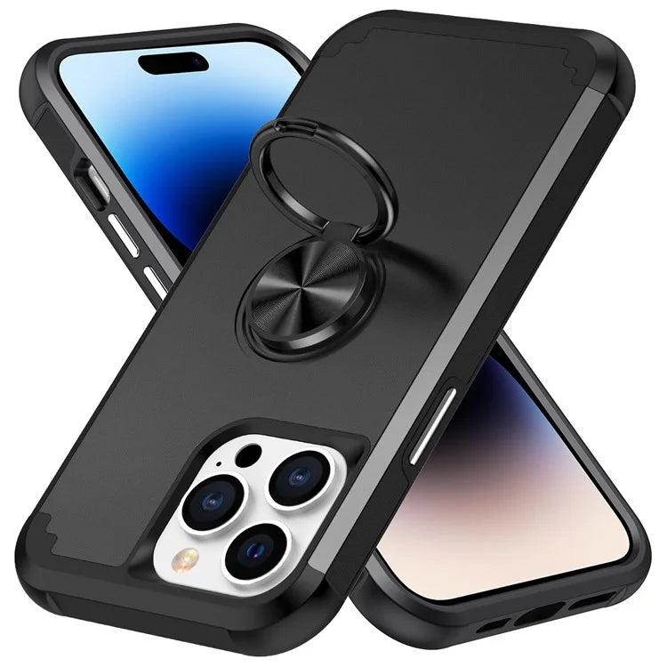 For iPhone 14 Pro Max Cell Phone Case PC+TPU Scratch-proof Back Shell with Kickstand
