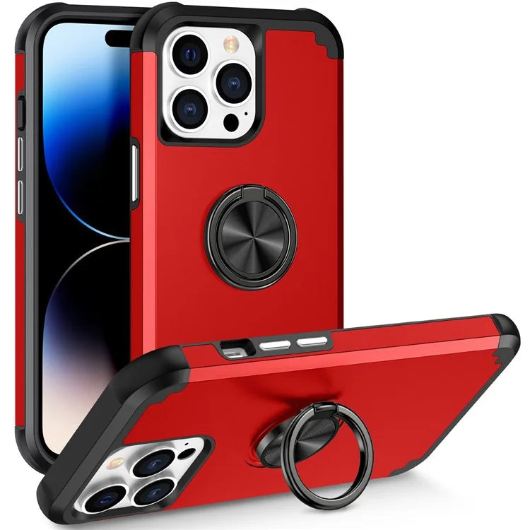 For iPhone 14 Pro Max Cell Phone Case PC+TPU Scratch-proof Back Shell with Kickstand