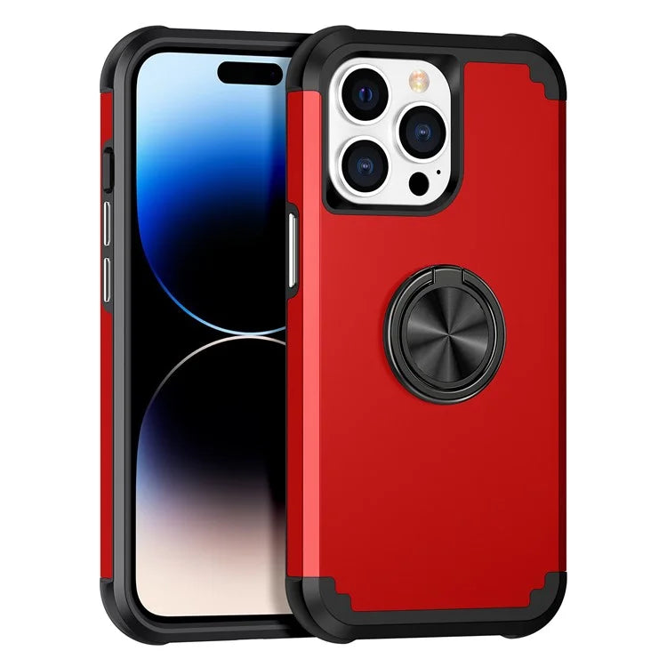 For iPhone 14 Pro Max Cell Phone Case PC+TPU Scratch-proof Back Shell with Kickstand