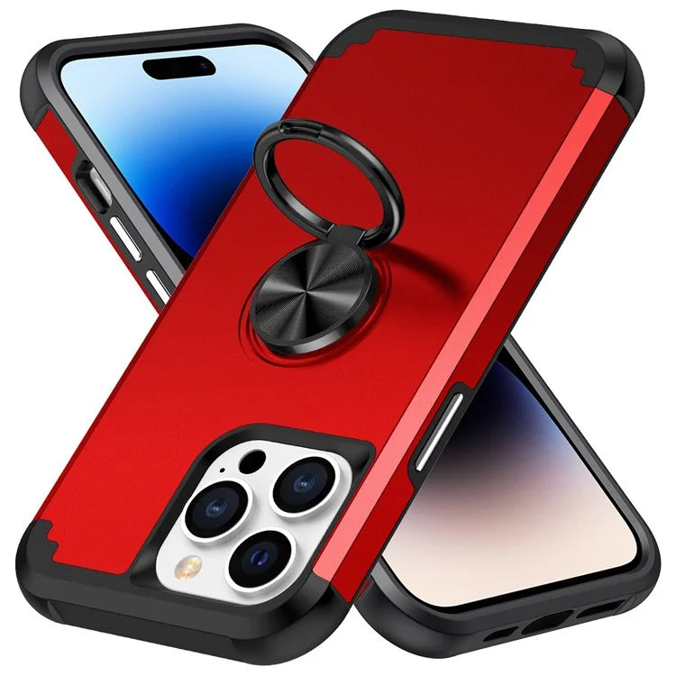 For iPhone 14 Pro Max Cell Phone Case PC+TPU Scratch-proof Back Shell with Kickstand