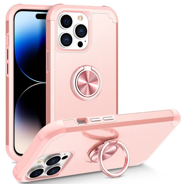 For iPhone 14 Pro Max Cell Phone Case PC+TPU Scratch-proof Back Shell with Kickstand