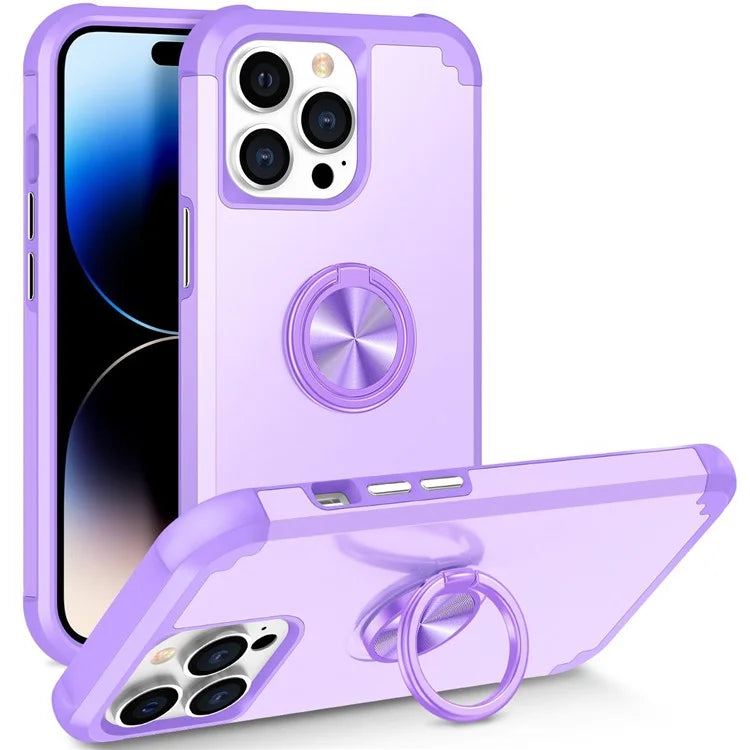 For iPhone 14 Pro Max Cell Phone Case PC+TPU Scratch-proof Back Shell with Kickstand