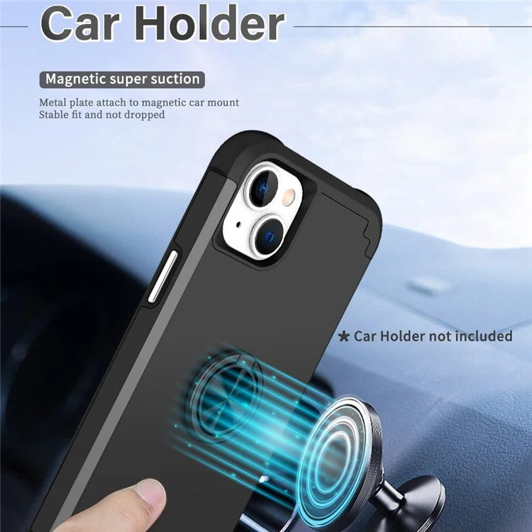 For iPhone 14 Case Scratch-resistant PC+TPU Phone Protector with Rotary Kickstand
