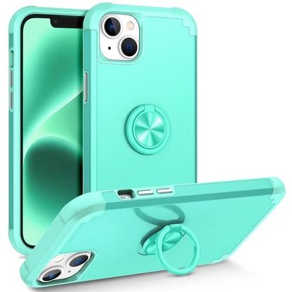 For iPhone 14 Case Scratch-resistant PC+TPU Phone Protector with Rotary Kickstand