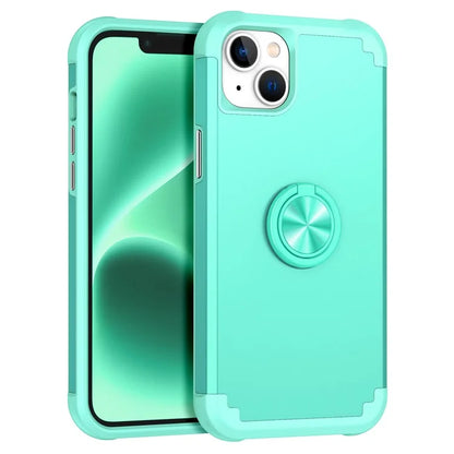 For iPhone 14 Case Scratch-resistant PC+TPU Phone Protector with Rotary Kickstand