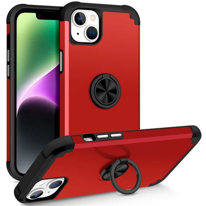 For iPhone 14 Case Scratch-resistant PC+TPU Phone Protector with Rotary Kickstand