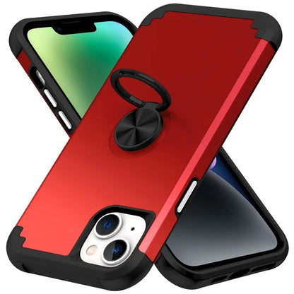 For iPhone 14 Case Scratch-resistant PC+TPU Phone Protector with Rotary Kickstand