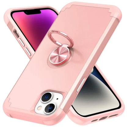For iPhone 14 Case Scratch-resistant PC+TPU Phone Protector with Rotary Kickstand