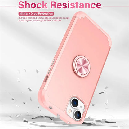 For iPhone 14 Case Scratch-resistant PC+TPU Phone Protector with Rotary Kickstand