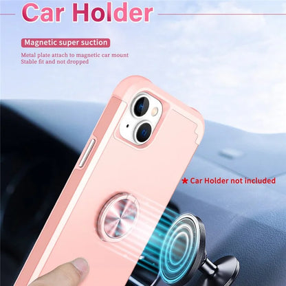 For iPhone 14 Case Scratch-resistant PC+TPU Phone Protector with Rotary Kickstand