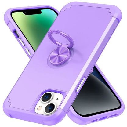 For iPhone 14 Case Scratch-resistant PC+TPU Phone Protector with Rotary Kickstand