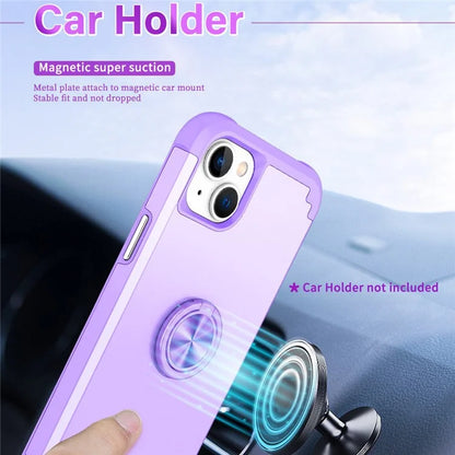 For iPhone 14 Case Scratch-resistant PC+TPU Phone Protector with Rotary Kickstand