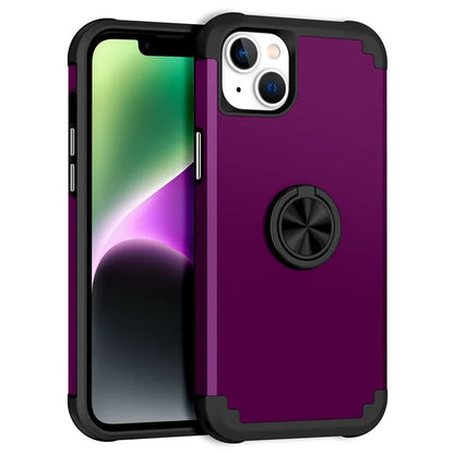 For iPhone 14 Case Scratch-resistant PC+TPU Phone Protector with Rotary Kickstand