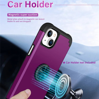 For iPhone 14 Case Scratch-resistant PC+TPU Phone Protector with Rotary Kickstand