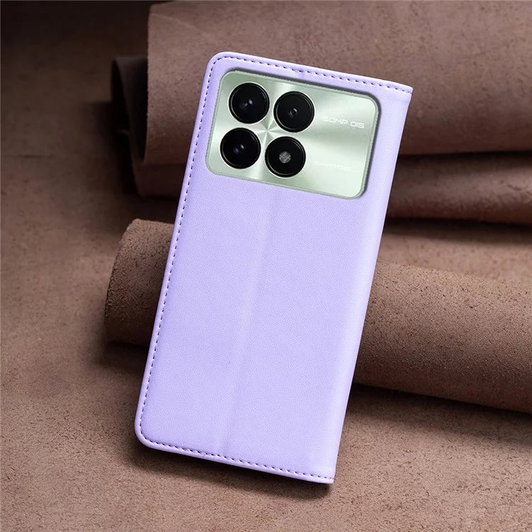 BINFEN COLOR BF18 For Xiaomi Redmi K70E 5G / Poco X6 Pro 5G Leather Cover with 3 Card Slots Stand Phone Case