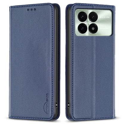 BINFEN COLOR BF18 For Xiaomi Redmi K70E 5G / Poco X6 Pro 5G Leather Cover with 3 Card Slots Stand Phone Case