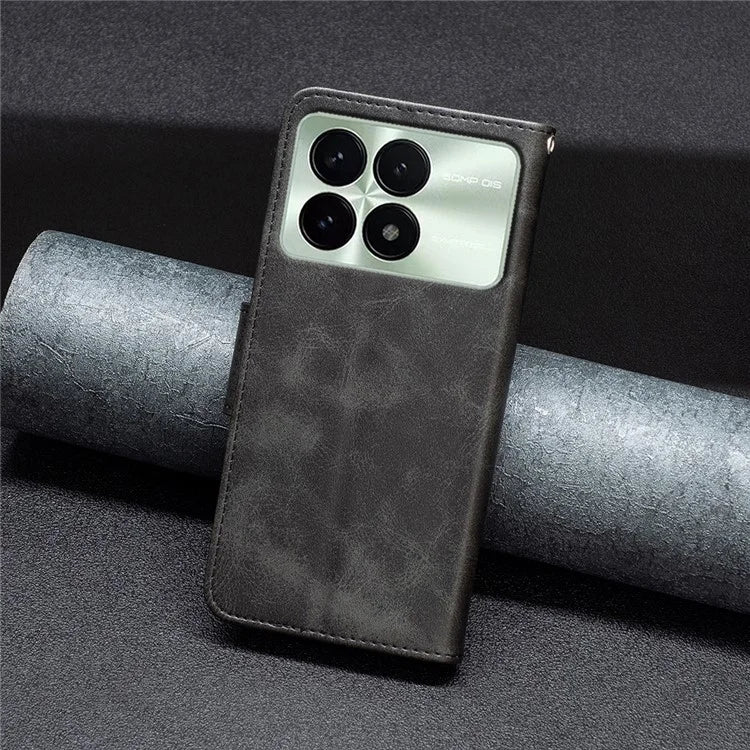 For Xiaomi Redmi K70E 5G / Poco X6 Pro 5G Textured Wallet Phone Case PU Leather Stand Cover