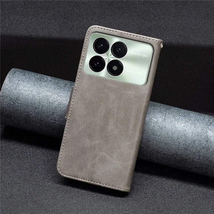 For Xiaomi Redmi K70E 5G / Poco X6 Pro 5G Textured Wallet Phone Case PU Leather Stand Cover