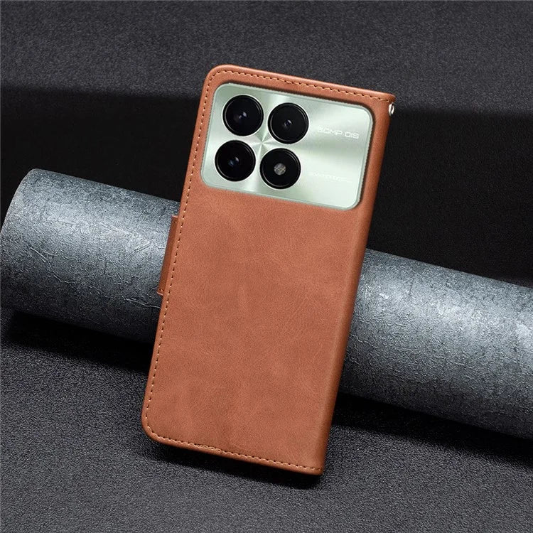 For Xiaomi Redmi K70E 5G / Poco X6 Pro 5G Textured Wallet Phone Case PU Leather Stand Cover