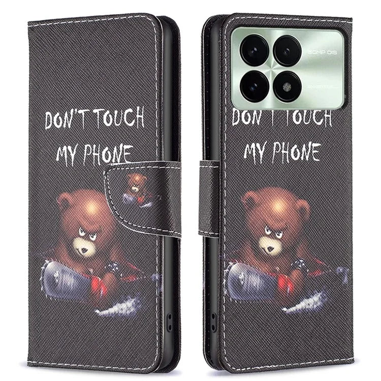 For Xiaomi Redmi K70E 5G / Poco X6 Pro 5G Leather Wallet Case Pattern Printing Phone Stand Cover