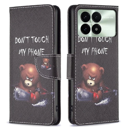 For Xiaomi Redmi K70E 5G / Poco X6 Pro 5G Leather Wallet Case Pattern Printing Phone Stand Cover