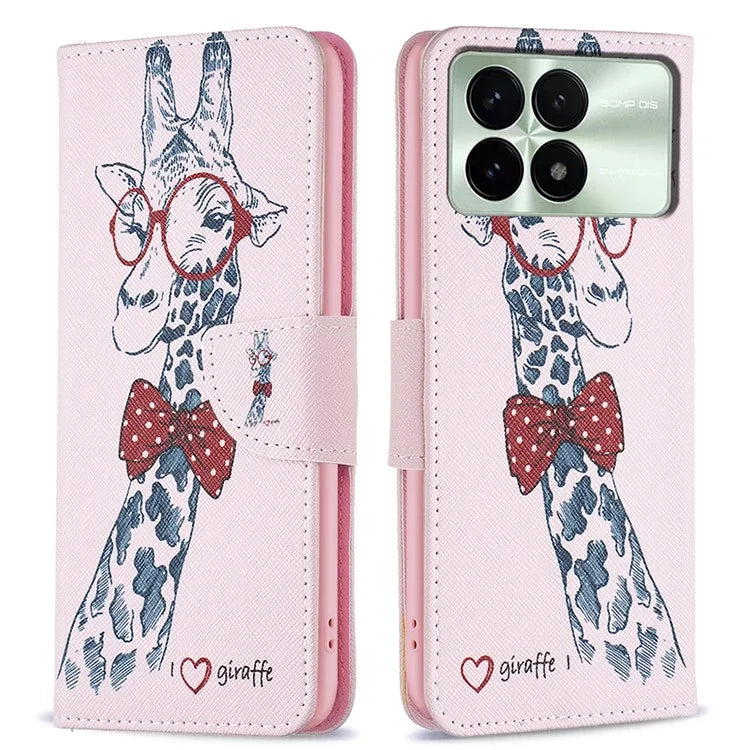 For Xiaomi Redmi K70E 5G / Poco X6 Pro 5G Leather Wallet Case Pattern Printing Phone Stand Cover