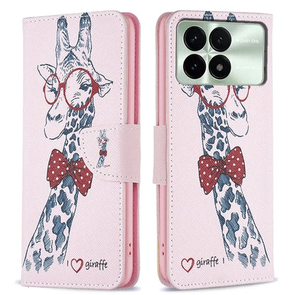 For Xiaomi Redmi K70E 5G / Poco X6 Pro 5G Leather Wallet Case Pattern Printing Phone Stand Cover