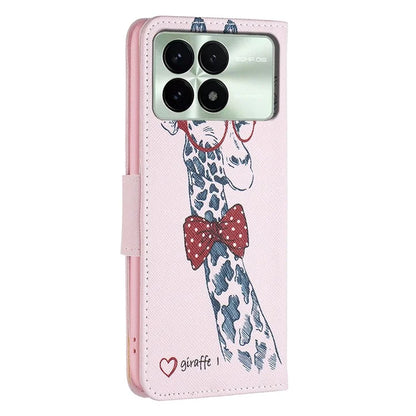 For Xiaomi Redmi K70E 5G / Poco X6 Pro 5G Leather Wallet Case Pattern Printing Phone Stand Cover