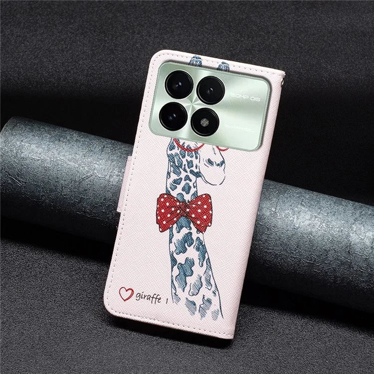 For Xiaomi Redmi K70E 5G / Poco X6 Pro 5G Leather Wallet Case Pattern Printing Phone Stand Cover