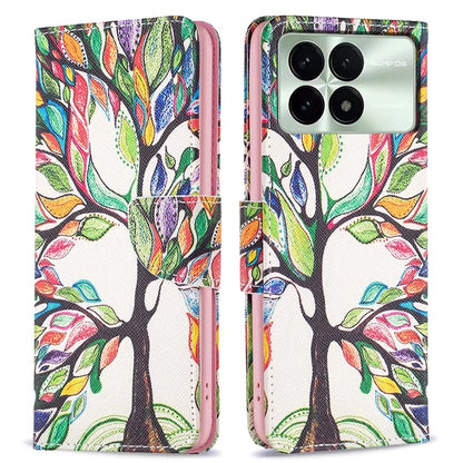 For Xiaomi Redmi K70E 5G / Poco X6 Pro 5G Leather Wallet Case Pattern Printing Phone Stand Cover