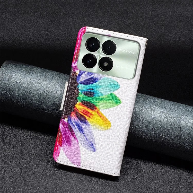 For Xiaomi Redmi K70E 5G / Poco X6 Pro 5G Leather Wallet Case Pattern Printing Phone Stand Cover