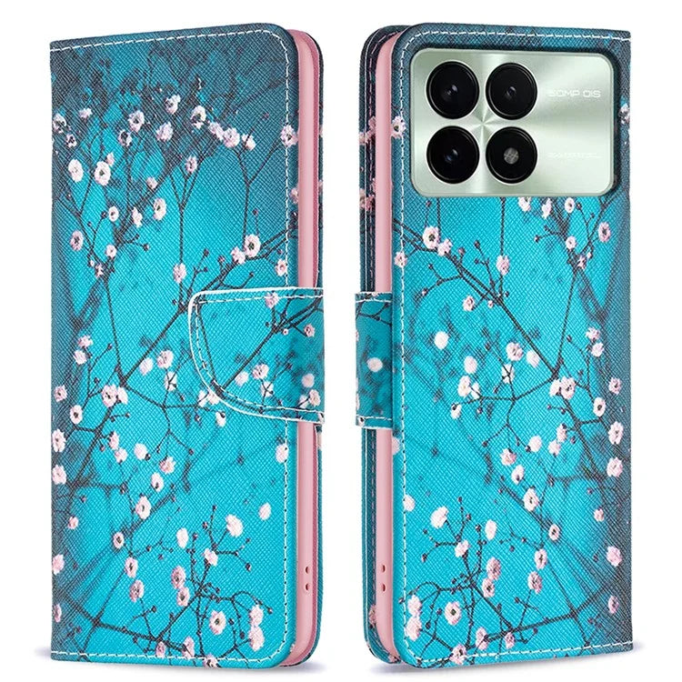 For Xiaomi Redmi K70E 5G / Poco X6 Pro 5G Leather Wallet Case Pattern Printing Phone Stand Cover
