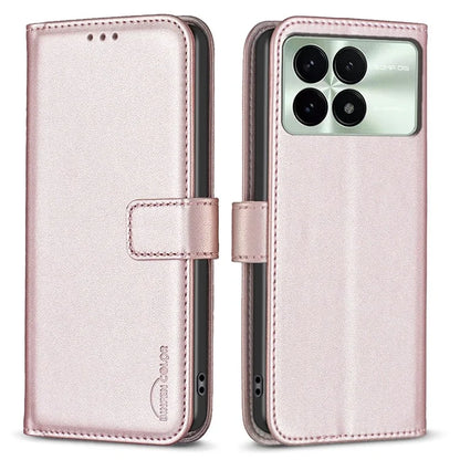 BINFEN COLOR BF17 For Xiaomi Redmi K70E 5G / Poco X6 Pro 5G Case Stand Imprint PU Leather Wallet Flip Cover