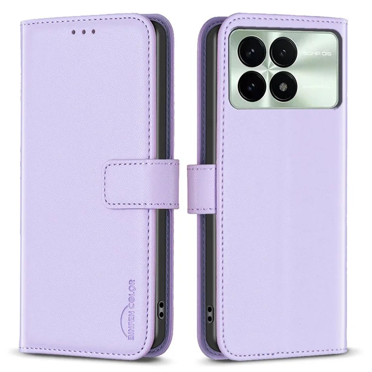 BINFEN COLOR BF17 For Xiaomi Redmi K70E 5G / Poco X6 Pro 5G Case Stand Imprint PU Leather Wallet Flip Cover