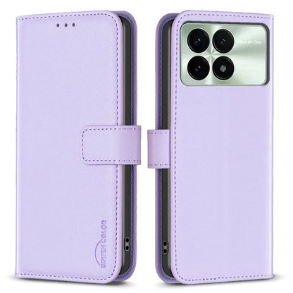 BINFEN COLOR BF17 For Xiaomi Redmi K70E 5G / Poco X6 Pro 5G Case Stand Imprint PU Leather Wallet Flip Cover