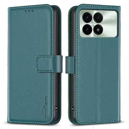 BINFEN COLOR BF17 For Xiaomi Redmi K70E 5G / Poco X6 Pro 5G Case Stand Imprint PU Leather Wallet Flip Cover