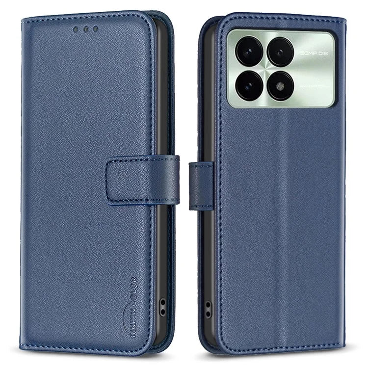 BINFEN COLOR BF17 For Xiaomi Redmi K70E 5G / Poco X6 Pro 5G Case Stand Imprint PU Leather Wallet Flip Cover