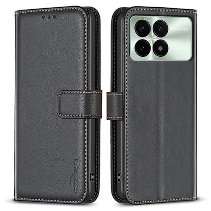 BINFEN COLOR BF17 For Xiaomi Redmi K70 5G  /  K70 Pro 5G Drop-proof Case Imprint Leather Cover with Card Holder